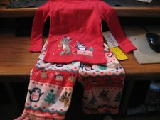 CAT N JACK RED REINDEER CHRISTMAS PAJAMA SET SIZE 18 MONTHS INFANT GIRLS NEW