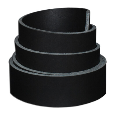 Black Veg-Tan Cowhide Leather Blank Belt Strip 60'' Long