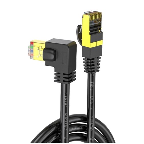 Cat8 Ethernet Cable 10-Gigabit 90 Degree Bend/Straight Head 4-Layer Shielded - Afbeelding 13 van 27