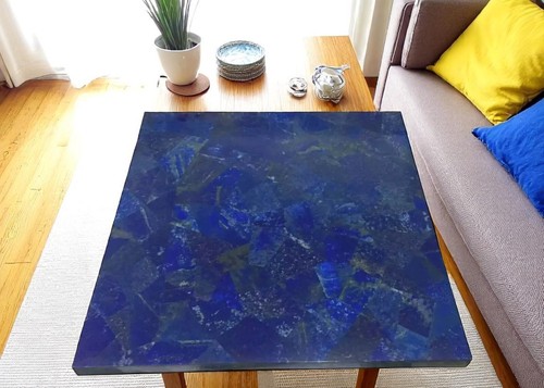 18" Square Lapis Lazuli Office Meeting Coffee Table Top Housewarming Furniture
