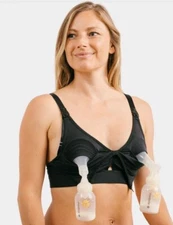 Simple Wishes Super Mom Nursing and Pumping Bralette Black XL New in Box