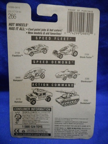 1991 Hot Wheels 1959 Cadillac Die Cast  # 266 - Picture 2 of 3