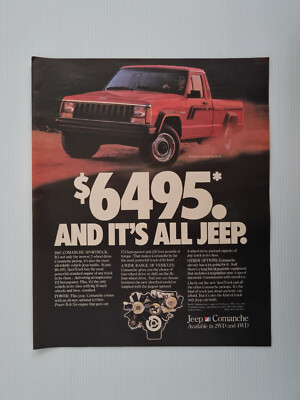 JEEP COMANCHE Vintage Magazin Werbung Original 80er