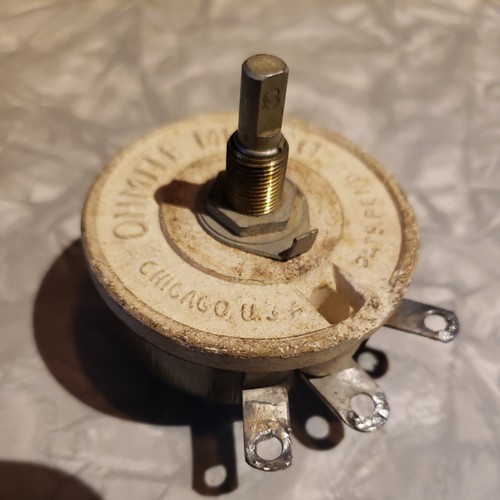 Ohmite no. 0322 Ceramic Series A Rheostat 225 Ohms .47A USED