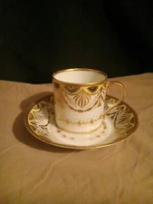Antique 19th c. Empire Old Paris Porcelain Tea Cup & Saucer French Coffee Can