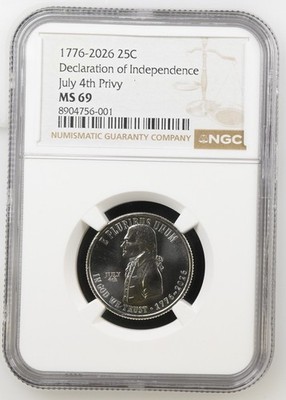2026 DECLARATION OF INDEPENDENCE 4th JULY PRIVY NGC MS69 - A STUNNING COIN