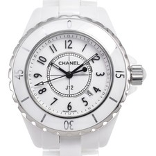 Chanel H0968 J12 Date White Ceramic Quartz Ladies Watch 34mm Women's #AOHW3177