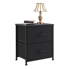 2/4-Drawer Dresser with Metal Frame  Wood Top, Fabric Storage Organizer