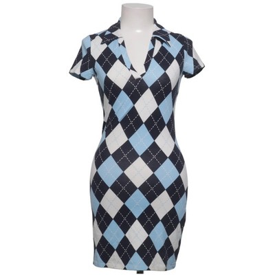Divided by H&M, Kleid, Größe: S, Blau/Weiß/Schwarz, Baumwolle/Elasthan #inh