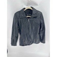 Wilson 's Black Leather Vintage 1985 Zip-Front Jacket - Medium