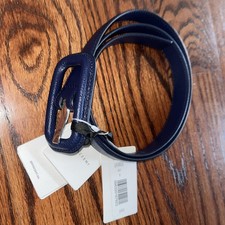 NWT Veronica Beard/GAVAZZENI Leather Belt 90/M Lavanda Navy Blue Made in Italy.