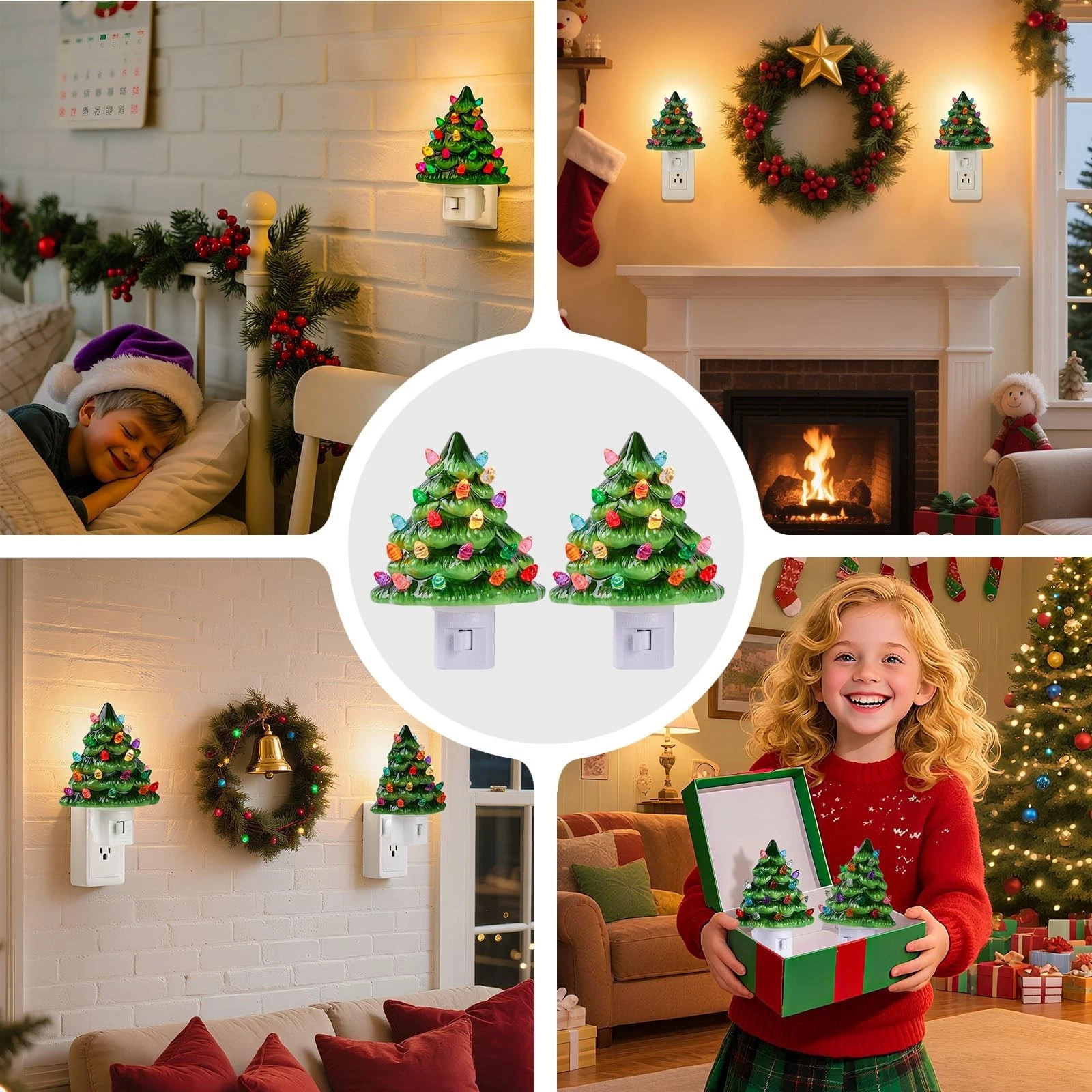 Brightown Ceramic Christmas Tree Night Light - Thumbnail 3
