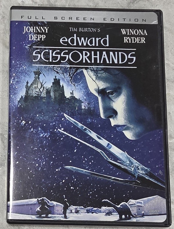 Edward Scissorhands DVD Johnny Depp Winona Ryder Tim Burton Rated PG Pre-Owned 