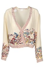 DRIES VAN NOTEN BIEGE SILK CARDIGAN IT 40 UK 8