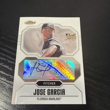 Jose Garcia 2007 Topps Finest #161 Autographed Rookie Card. Florida Marlins. rookie card picture