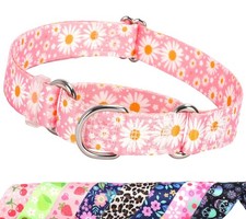 Martingale Collar for Medium Dogs,Pink Daisy Training No-Slip Collar 8