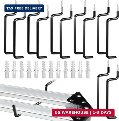 12 Pcs Black Heavy Duty Ladder Hooks Screw in Storage Hanger Wall Mount Heavy Du