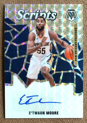 2019-20 Panini Mosaic Prizm Silver Autograph E'Twaun Moore #SC-ETM Pelicans NBA