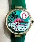 VINTAGE 1980's SWATCH COCA COLA PINK FLAMINGO SWISS WATCH 35MM WORKING