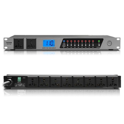 MIZISNR Power Conditioner, 20 Amps 10 Outlet Rack Mount Sequencer Gray
