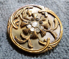 Vintage Antique Victorian Metal & Celluloid Button FANCY DESIGN — photo 3