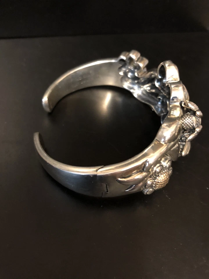 14kt and Sterling Silver Bee Cuff Keiselstein Cord bracelet excellent condition - Image 4 of 4