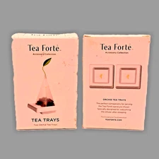 Double Pack of Two Orchid Tea Trays, Tea Forte Accessory Collection, New in Box