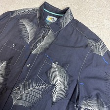 Men  s Tommy Bahama Large 100 Silk Island Fit Short Sleeve Button Shirt Vacation