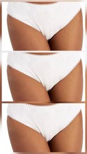 Charter Club 100 Cotton High Cut Brief Panty 3 pack white Women's Underwear XXL