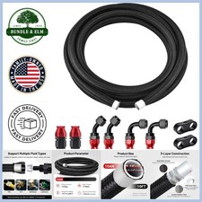 10FT AN10 PTFE Fuel Hose - High-Pressure Nylon Braided for Extreme Performance