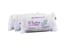 10 Sulfur Soap with Tea Tree Oil - DermaHarmony 4oz - 3 Bars Wrapper