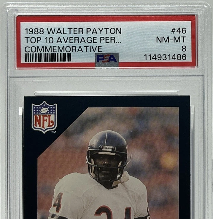 Walter Payton PSA 8 - 1988 Tribute Set #46 “Sweetness Owned the Saints” -Bears - Image 2 of 4