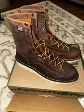 Danner Bull Run  Men's Size 11 .5  Brown Leather Soft Toe Work Boots 