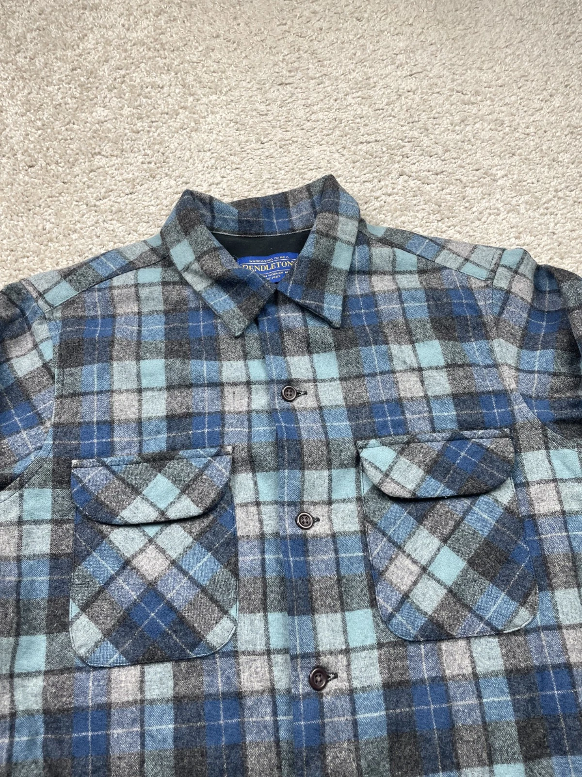 Pendleton Flannel Men's Size XS Blue Plaid Board Shirt Loop Collar Surf Wool
Opens in a new window o