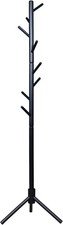 Wooden Coat Stand, Freestanding Coat Rack, 8 Hooks, Adjustable Height, Hallway C
