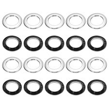 20 Pack Curtain Grommets, Bright Silver Curtain Eyelet Rings