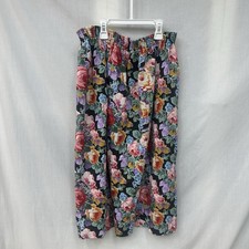 Vintage Floral Skirt Y2K 90s Elastic Waist Size M Made in USA Thin Lightweight