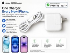 iPhone 17 16 15Apple OEM 12W USB-C Wall Charger with USB-C Cable iPhone 17 16 15
