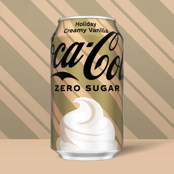 NEW Coca-Cola Zero Sugar Creamy Vanilla Holiday Edition Soda 12 fl oz 24 Cans - Image 2 of 4