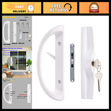 Sliding Patio Door Handle Set with Key Lock, Mortise Lock, Reversible Design, Fi