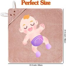 6Pack Hooded Baby Towels Premium Ultra Soft Absorbent Coral Fleece Bath Towel