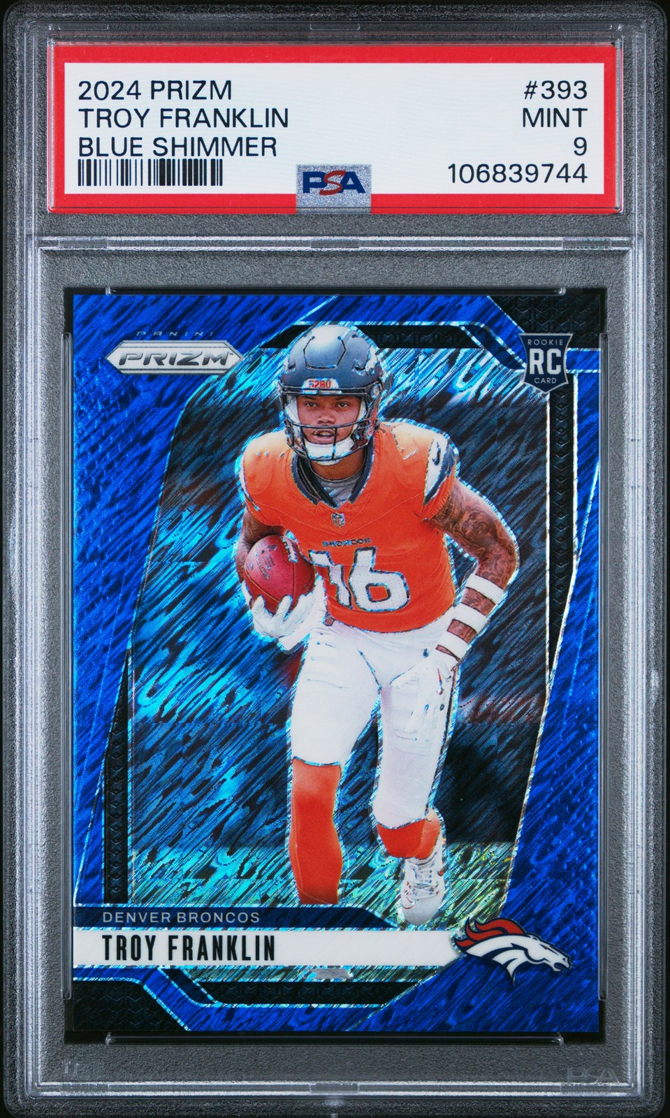 2024 PANINI PRIZM BLUE SHIMMER #393 TROY FRANKLIN 24/25 PSA 9
