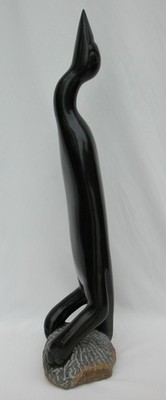 Rare Signed JOSIAH MANZI Zimbabwe Shona African Carved Stone Sculpture RAIN BIRD