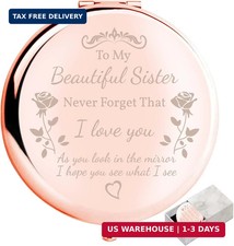 Sister Gifts Compact Mirror, to My Beautiful Sister Gorgeous Rose Gold Compact M