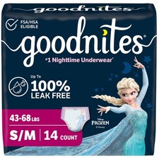 Goodnites Girls Nighttime Bedwetting Underwear S/M 43-68 lbs, 14 Count 41314