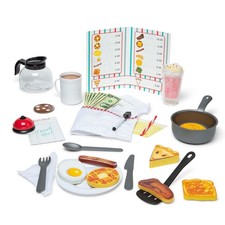 Melissa  Doug Star Diner Restaurant 41-Piece Play Set with Toy Food, Cookware 