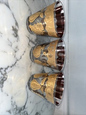 Culver MCM Florentine Gold Fruit Glasses/3