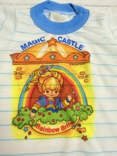 Vintage Rainbow Brite sleepwear Bates-Jama 1983 Toy Doll Size Nightgown
