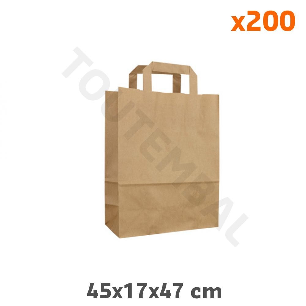 Grand sac kraft 45x17x47 cm idéal pour vos courses de prêt-à-porter