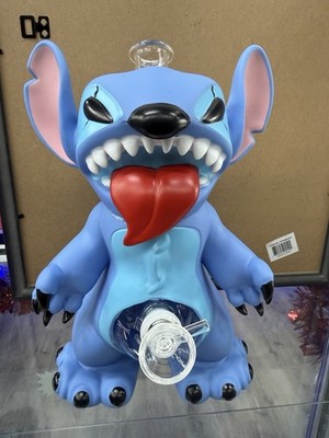 Blue Stitch Character Silicone Hookah Water Pipe w/ Glass Bowl